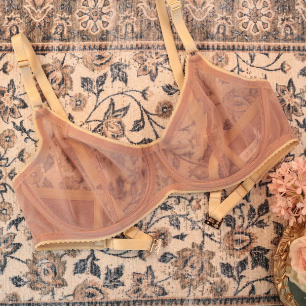 MORGAN Stretch Mesh Bra in Sandrose