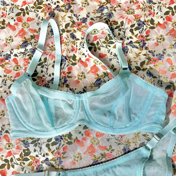 MORGAN Stretch Mesh Bra in Oceanside