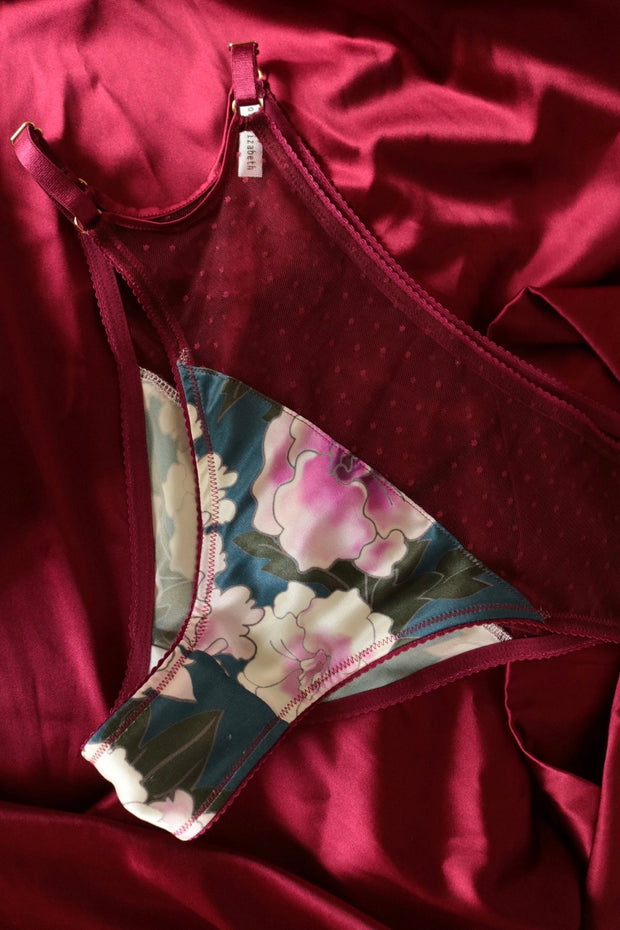 One of a Kind Repurposed Silk Lace-Up Panty