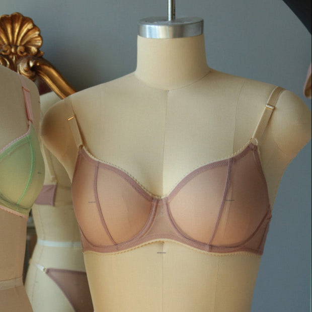 MORGAN Stretch Mesh Bra in Sandrose