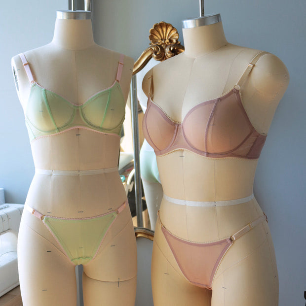 MORGAN Stretch Mesh Bra in Sandrose