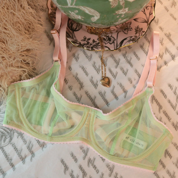 MORGAN Stretch Mesh Bra in Mint Candy
