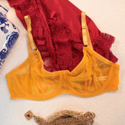 MORGAN Stretch Mesh Bra in Mango