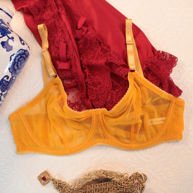 MORGAN Stretch Mesh Bra in Mango