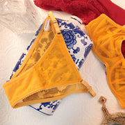 MORGAN Stretch Mesh Bra in Mango