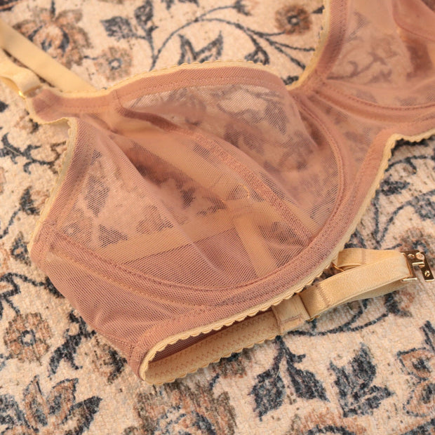 MORGAN Stretch Mesh Bra in Sandrose