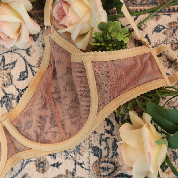 MORGAN Stretch Mesh Bra in Sandrose