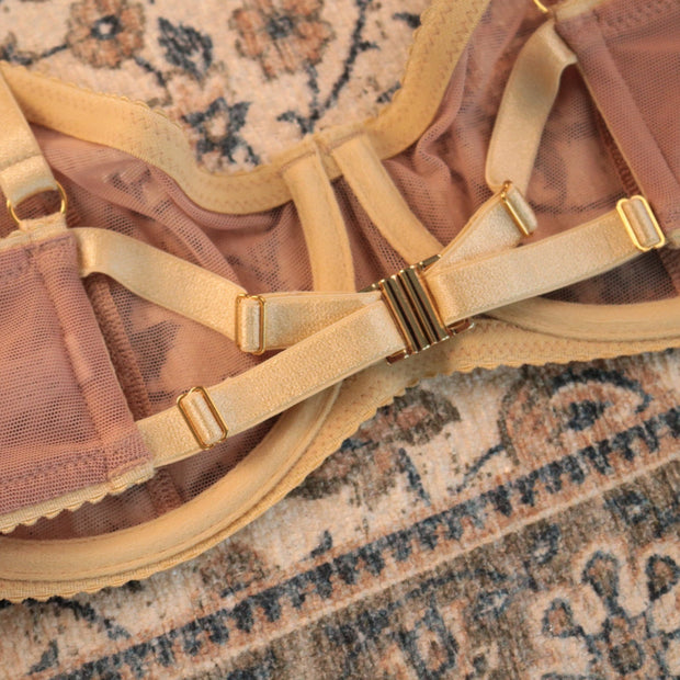 MORGAN Stretch Mesh Bra in Sandrose