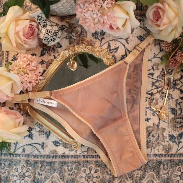 Mandy Stretch Mesh Panty in Sandrose