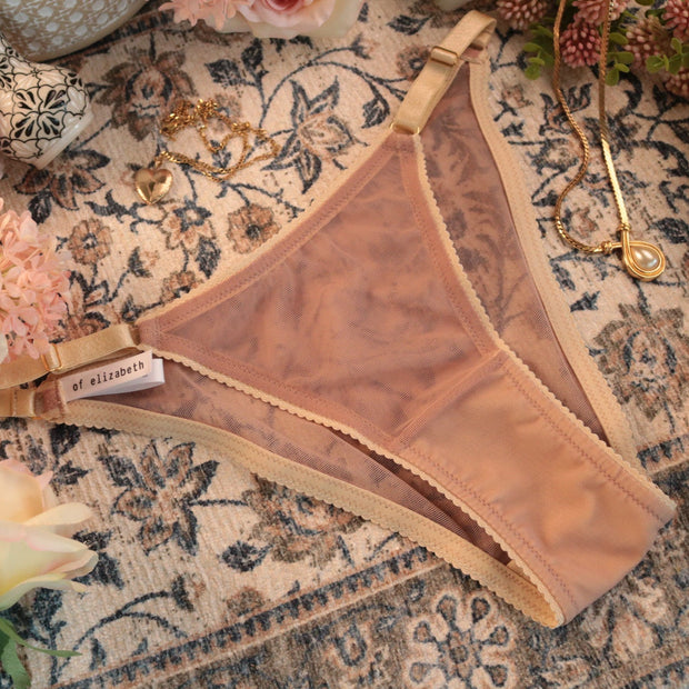 Mandy Stretch Mesh Panty in Sandrose