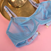 MORGAN Stretch Mesh Bra in Periwinkle Azure
