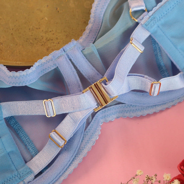 MORGAN Stretch Mesh Bra in Periwinkle Azure