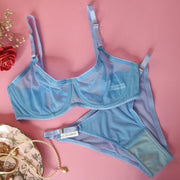 MORGAN Stretch Mesh Bra in Periwinkle Azure