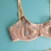 MORGAN Stretch Mesh Bra in Sandrose