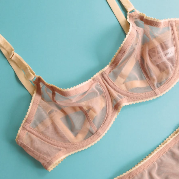 MORGAN Stretch Mesh Bra in Sandrose